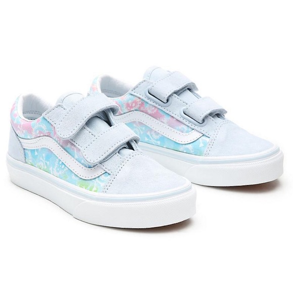 Vans | Kids Tie Dye Old Skool School V Shoe Skull Ballad Blue New 2.5 Girls - Picture 4 of 12